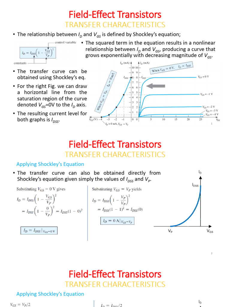 ELECTRONICS-I-5. Field-Effect Transistors (FETs) - 2 | PDF | Field ...