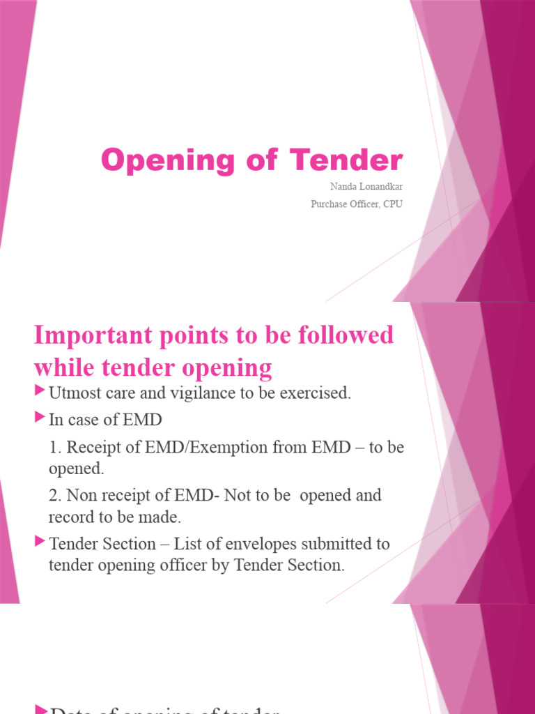 Tender Opening | PDF | Law