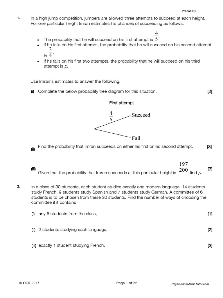 Probability | PDF | Probability Theory | Applied Mathematics