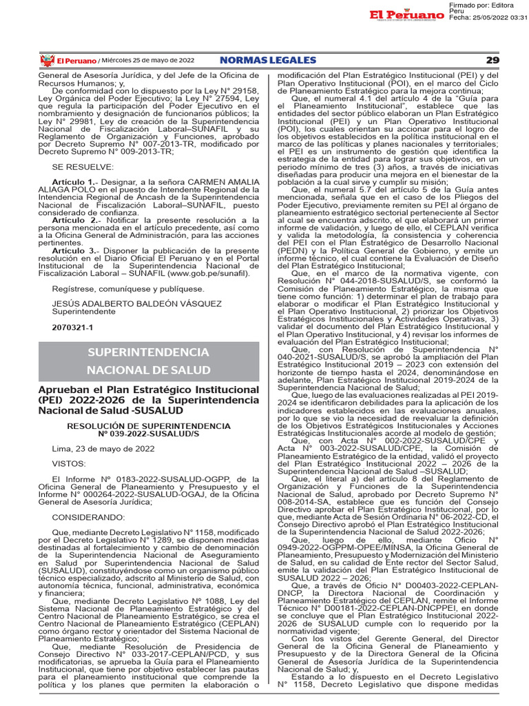 Publicación Peruano PEI 20222026 PDF Judicaturas Gobernancia