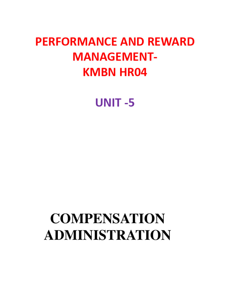 Compensation and Reward Management Overview | PDF | Cost Of Living ...