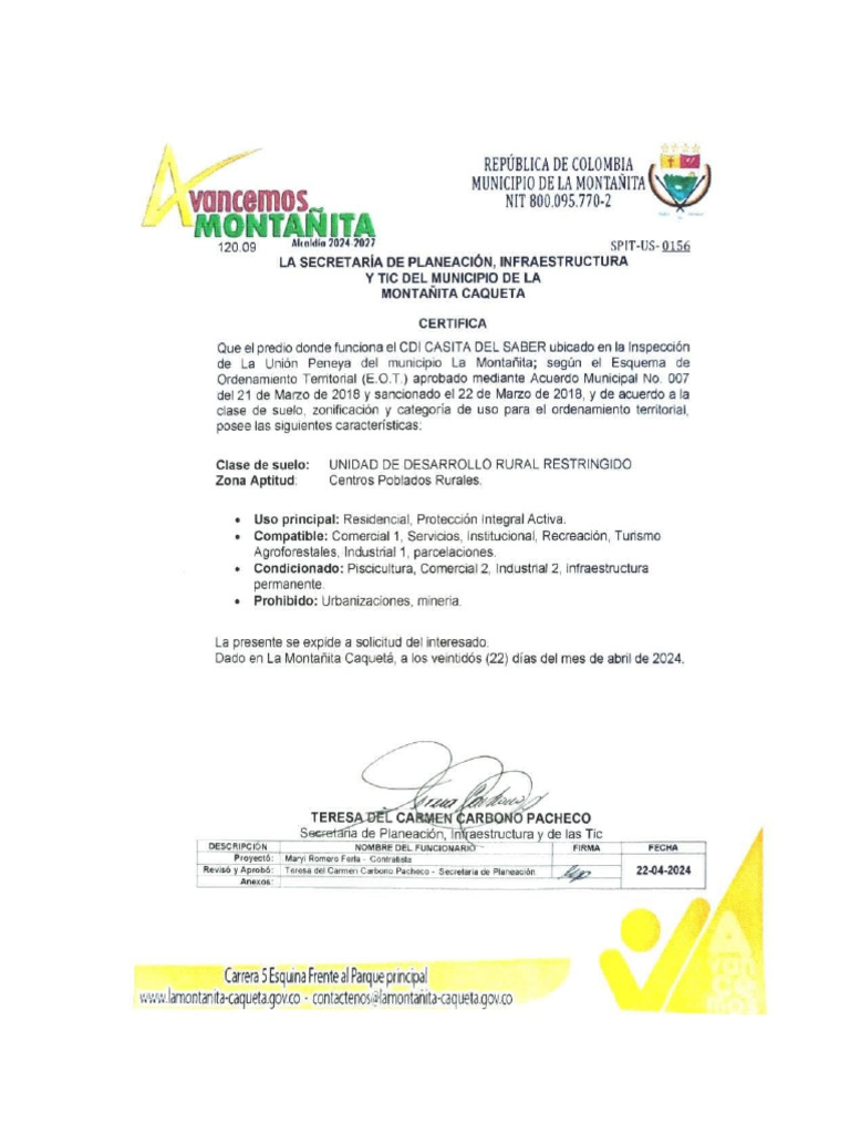 Certificado Uso Del Suelo Pdf