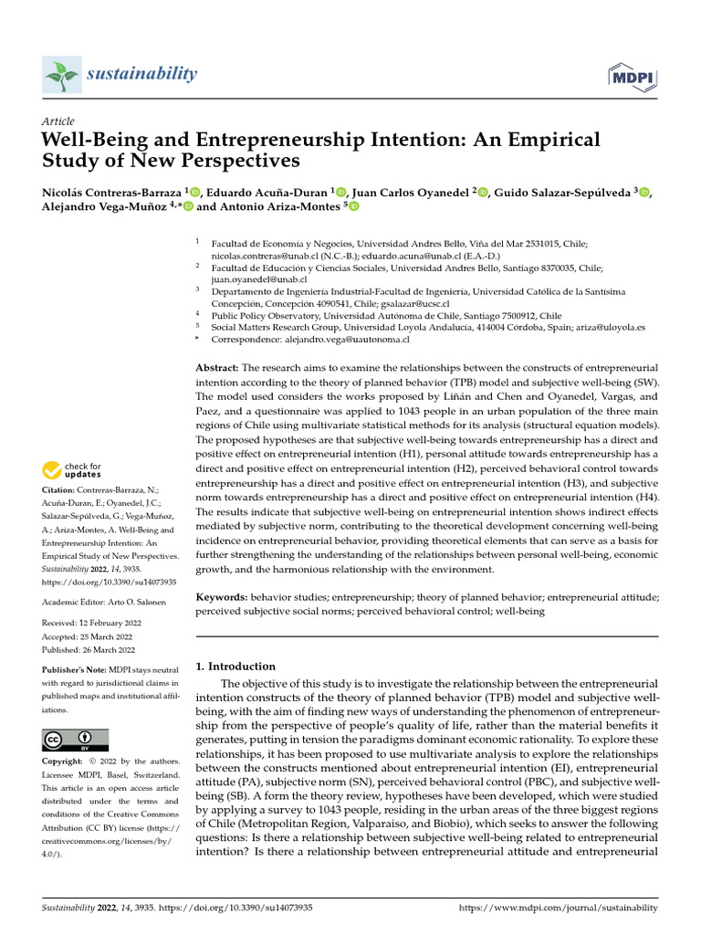 Article | PDF | Attitude (Psychology) | Entrepreneurship
