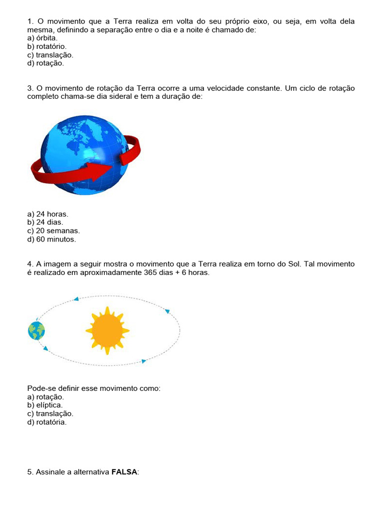 Atividade de Ciencias Capitulo 1 e 2 | PDF | Lua | Terra