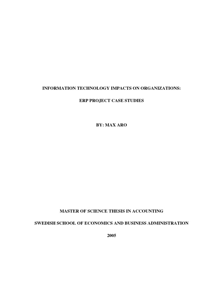 Erp Case Study | PDF | Enterprise Resource Planning | Business Value