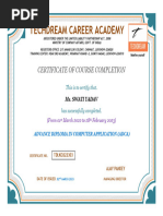 3-Month Basic Computer Course Certificate | PDF