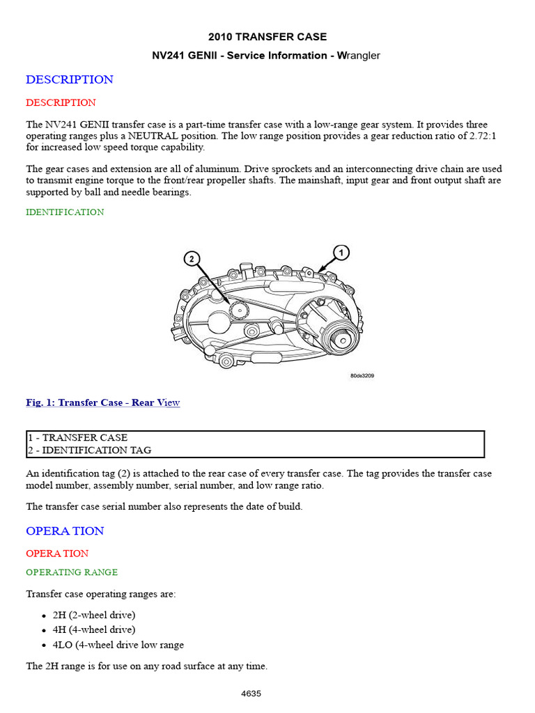 01-NV241 Genii | PDF | Manual Transmission | Gear