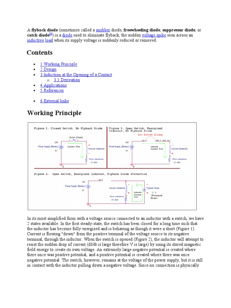 Understanding the Working Principle and Design of Flyback Diodes PDF Electrical Equipment