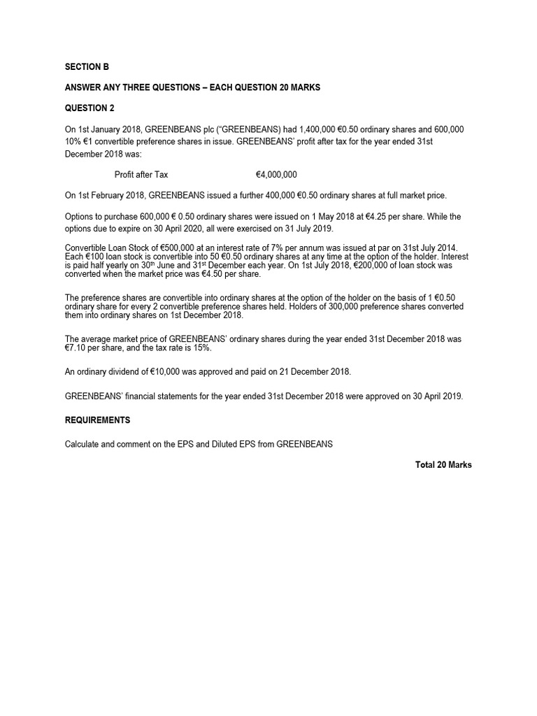 EPS Question Greenbeans | PDF