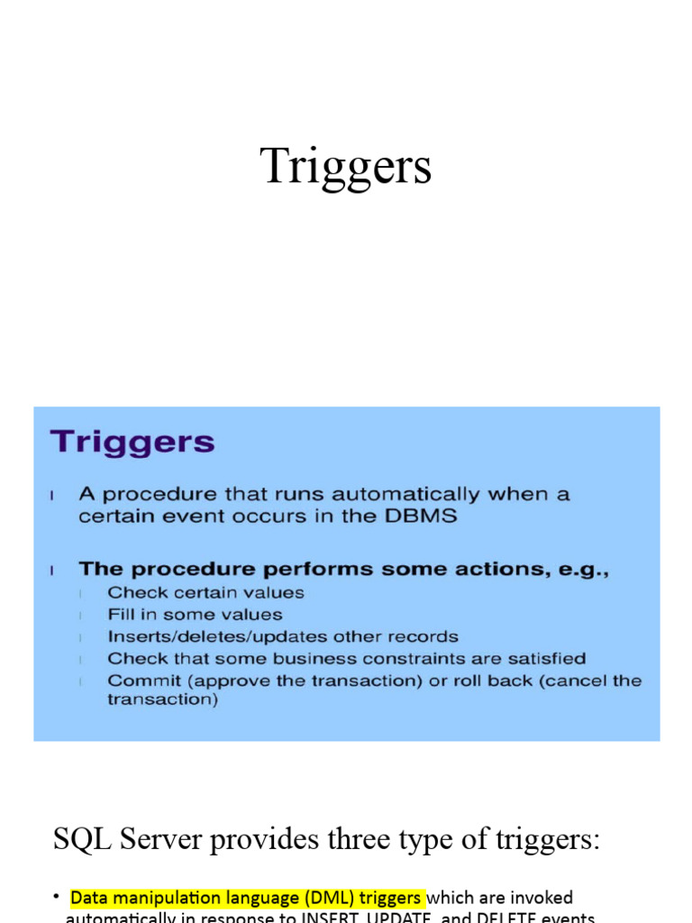 Triggers | PDF | Computers