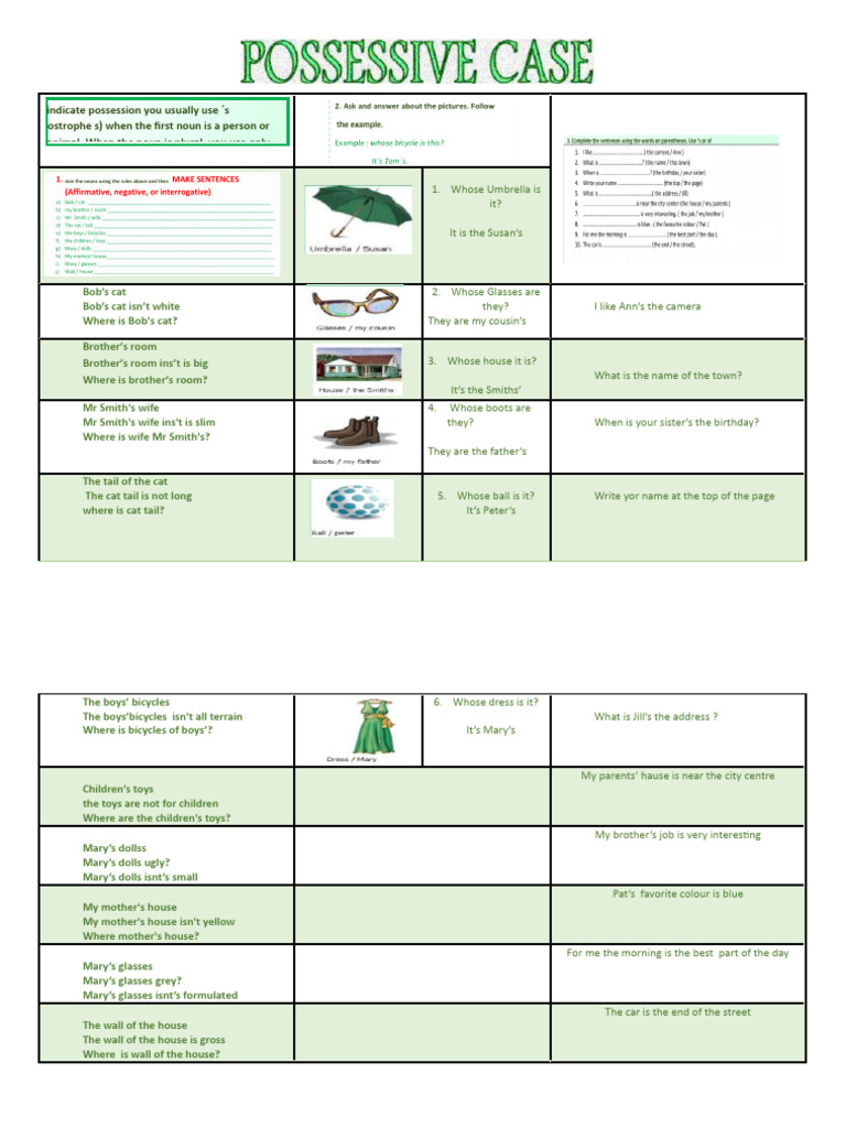 Understanding Possession in English | PDF | Language Arts & Discipline