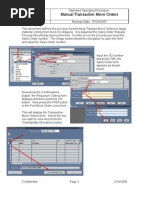 Manual Move Order Procedure in R12 | PDF