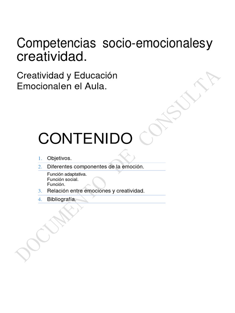 Emociones y Creatividad en Educación | PDF | Las emociones | Creatividad