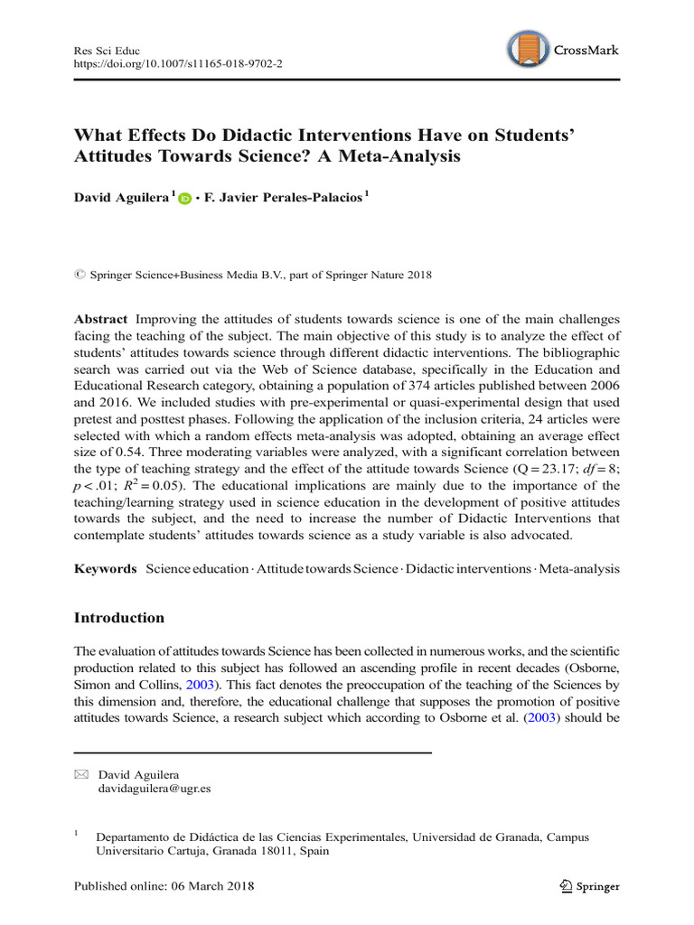 What effects do didactic interventions have on students aguilera y