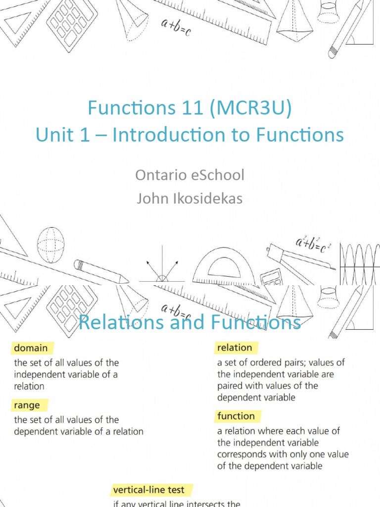 MCR3U - Unit 1 | PDF | Function (Mathematics) | Applied Mathematics
