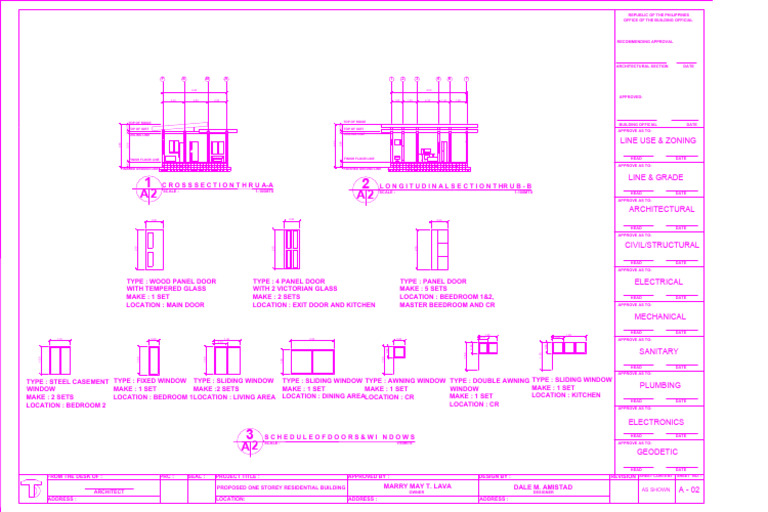 Schedule of Doors and Windows Plan | PDF | Window | Queensland Heritage ...