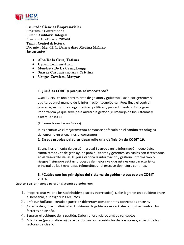 Guía de COBIT 2019 para Auditores | PDF | Cobit | Business