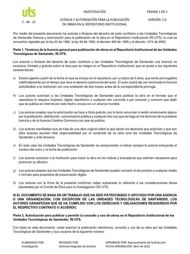 F-IN-13 Licencia y Autorización | PDF | Informática