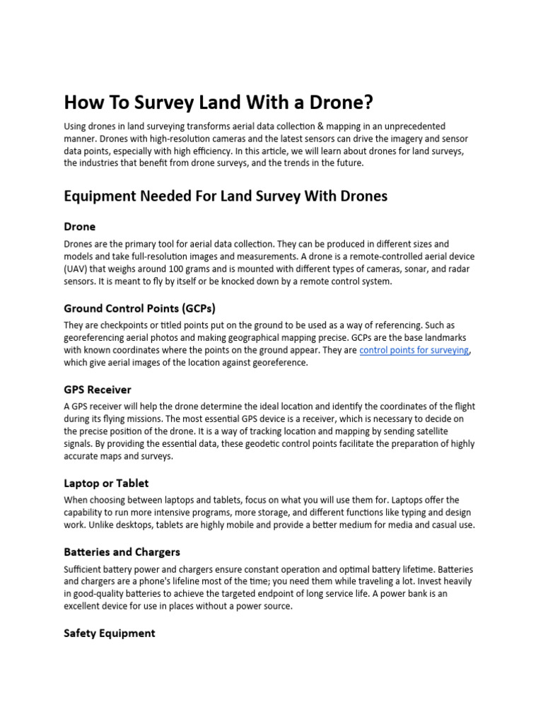 How To Survey Land With A Drone | PDF | Unmanned Aerial Vehicle | Surveying