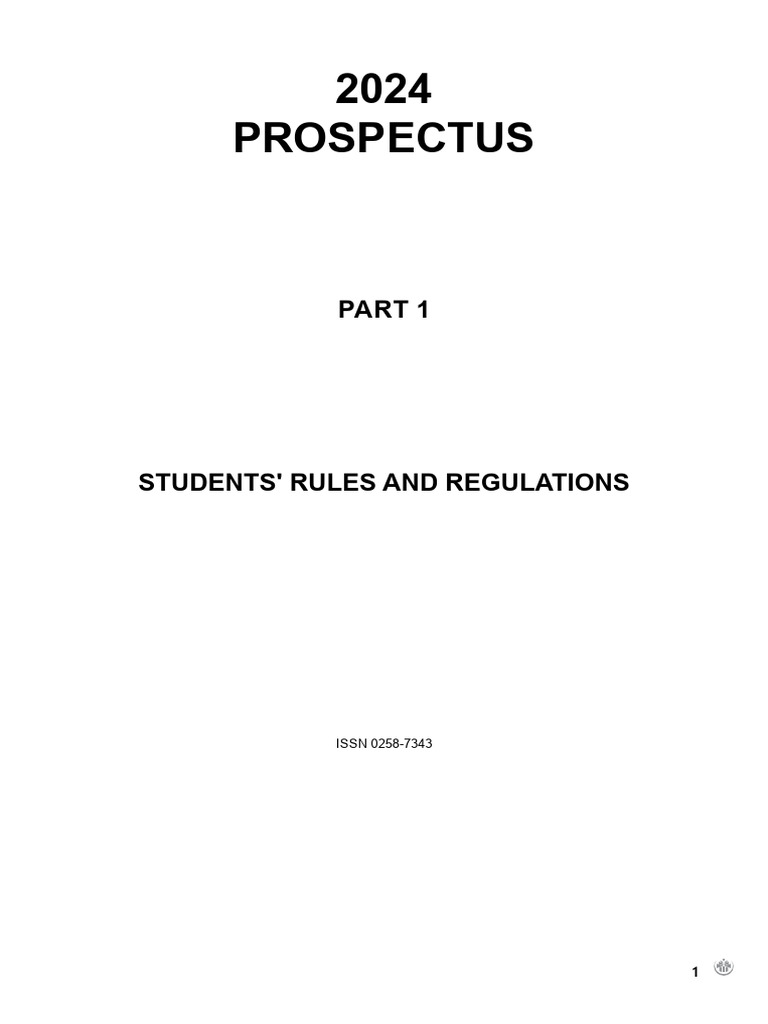 2024 Students' Rules and Regulations | PDF | University And College ...