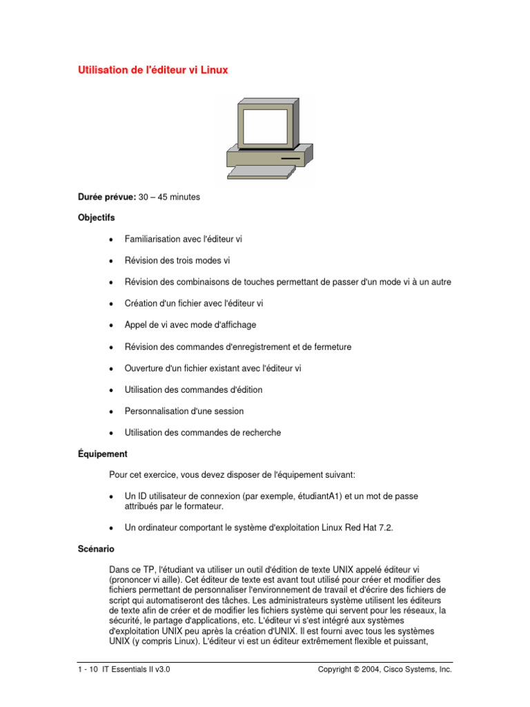 Vi PDF | PDF | Linux | Fichier informatique