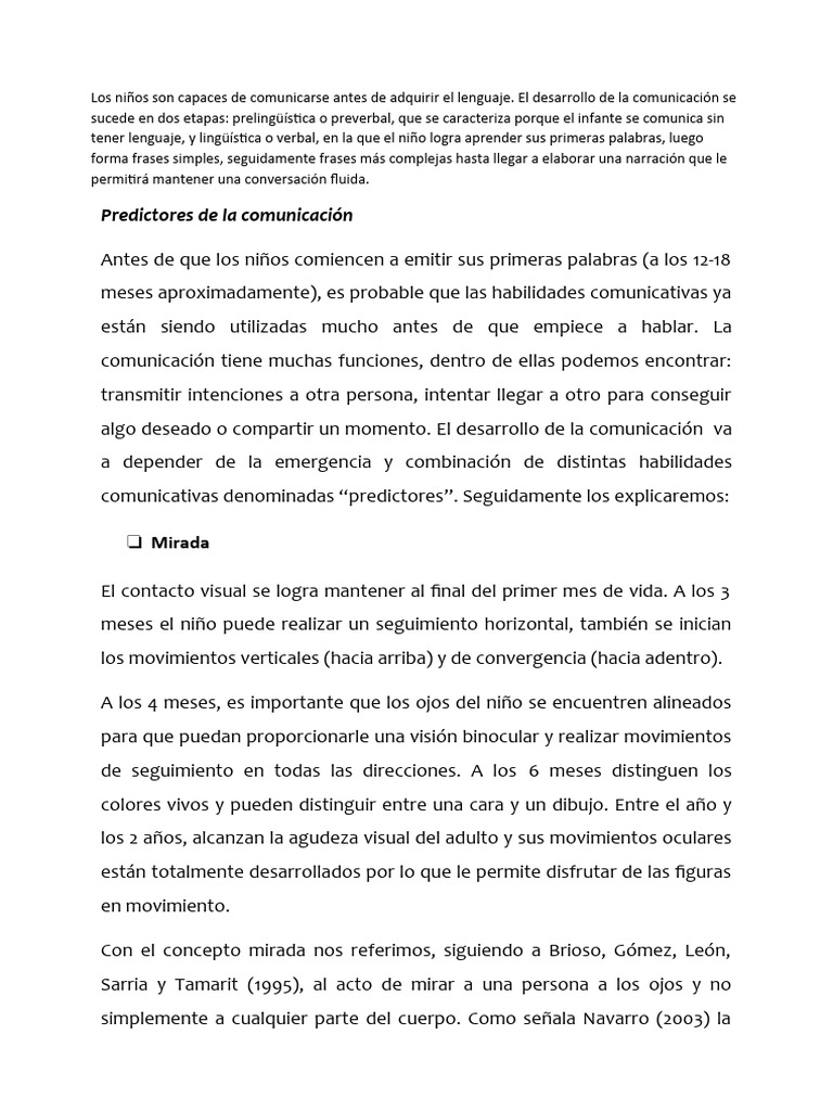 Los Niños Son Capaces de Comunicarse Antes de Adquirir El Lenguaje ...
