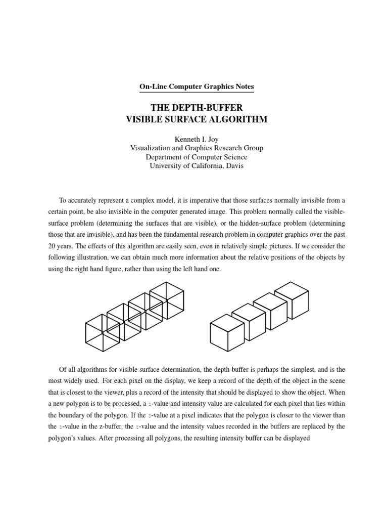 The Depth-Buffer Visible Surface Algorithm: On-Line Computer Graphics ...