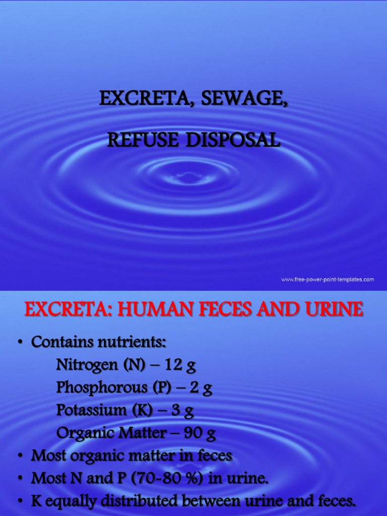 Sewage and Excreta Disposal Toilet Sewage Treatment