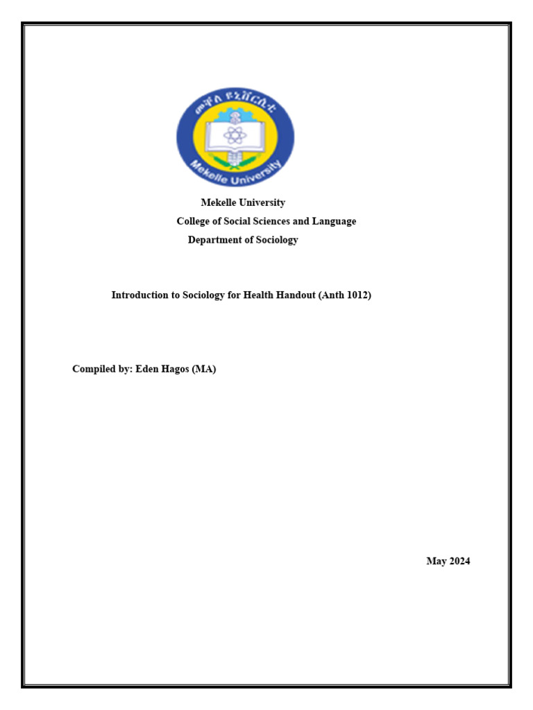 Introduction to sociology handout mu 2024 pdf sociology society