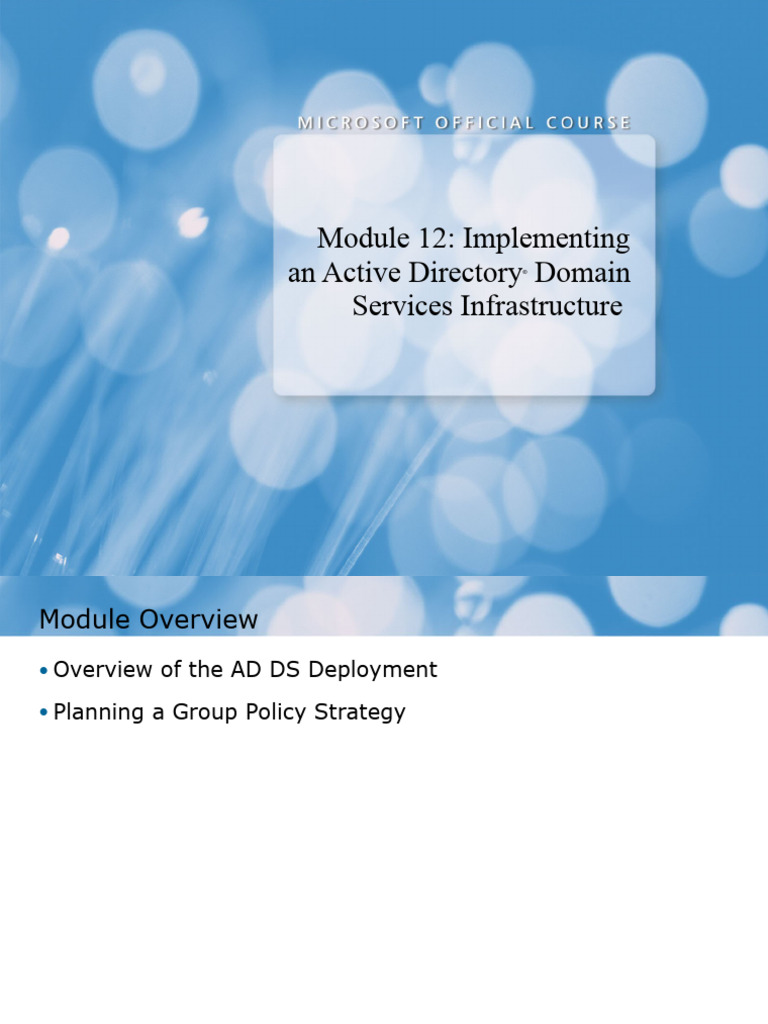 12 Implementing An Active Directory Domain Services Infrastructure ...