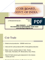 Coir Board, Govt. of India: Anitha M A Presentation By: Santosh B Premnath T