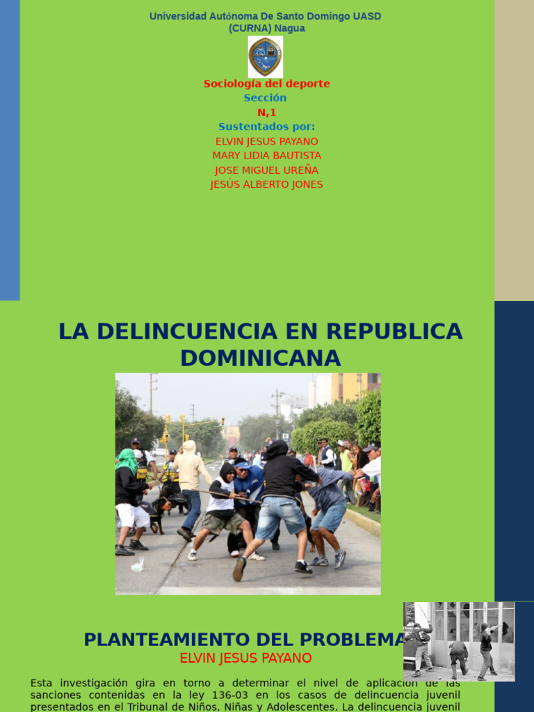 Delincuencia Juvenil en RD: Análisis y Sanciones | PDF | La ...