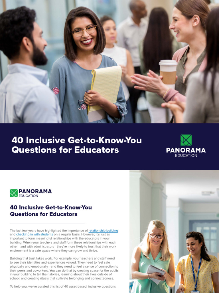 40 Inclusive Questions for Educators | PDF | Teachers | Psychology
