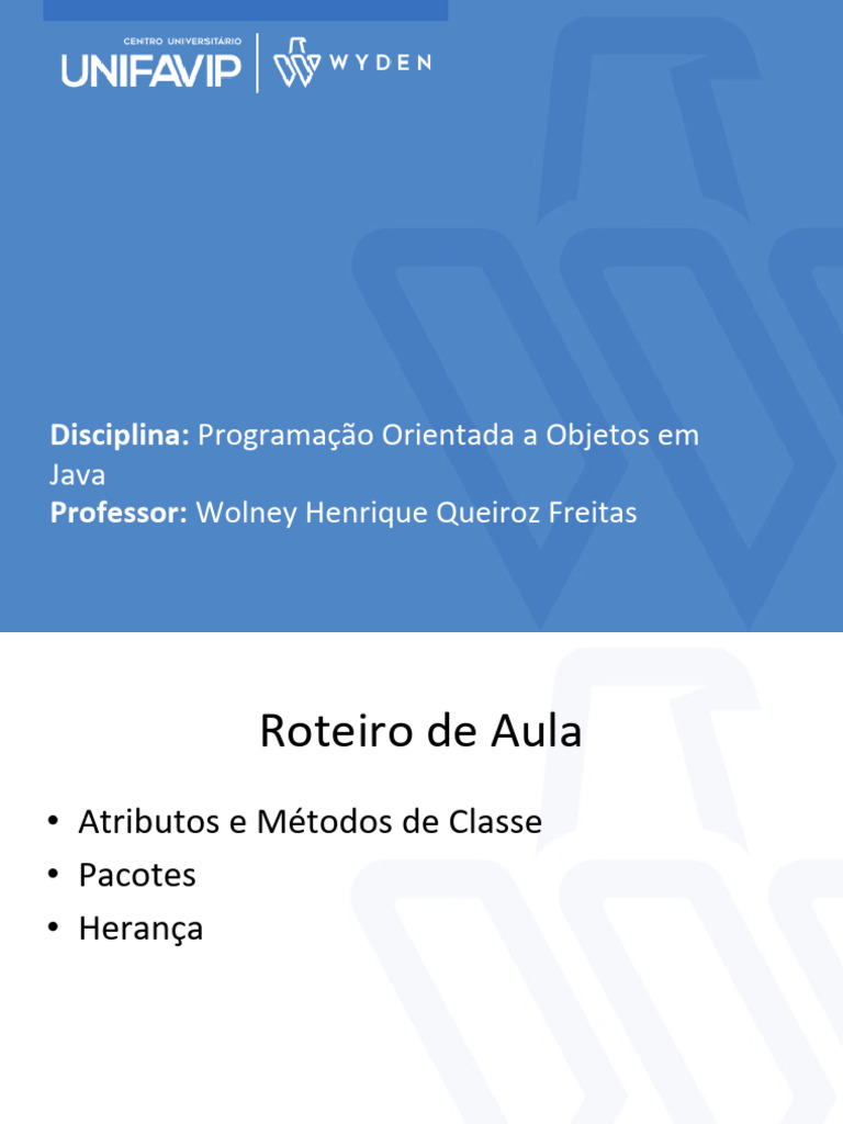 Programação Orientada a Objetos em Java | PDF | Classe (programação de ...