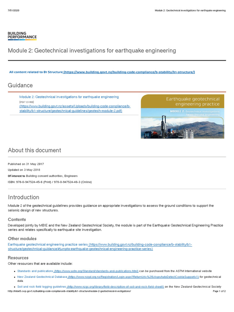 Geotechnical Investigations for Earthquake Engineering | PDF ...