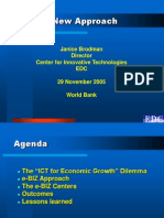 e-BIZ: A New Approach: Janice Brodman Director Center For Innovative Technologies EDC 29 November 2005 World Bank