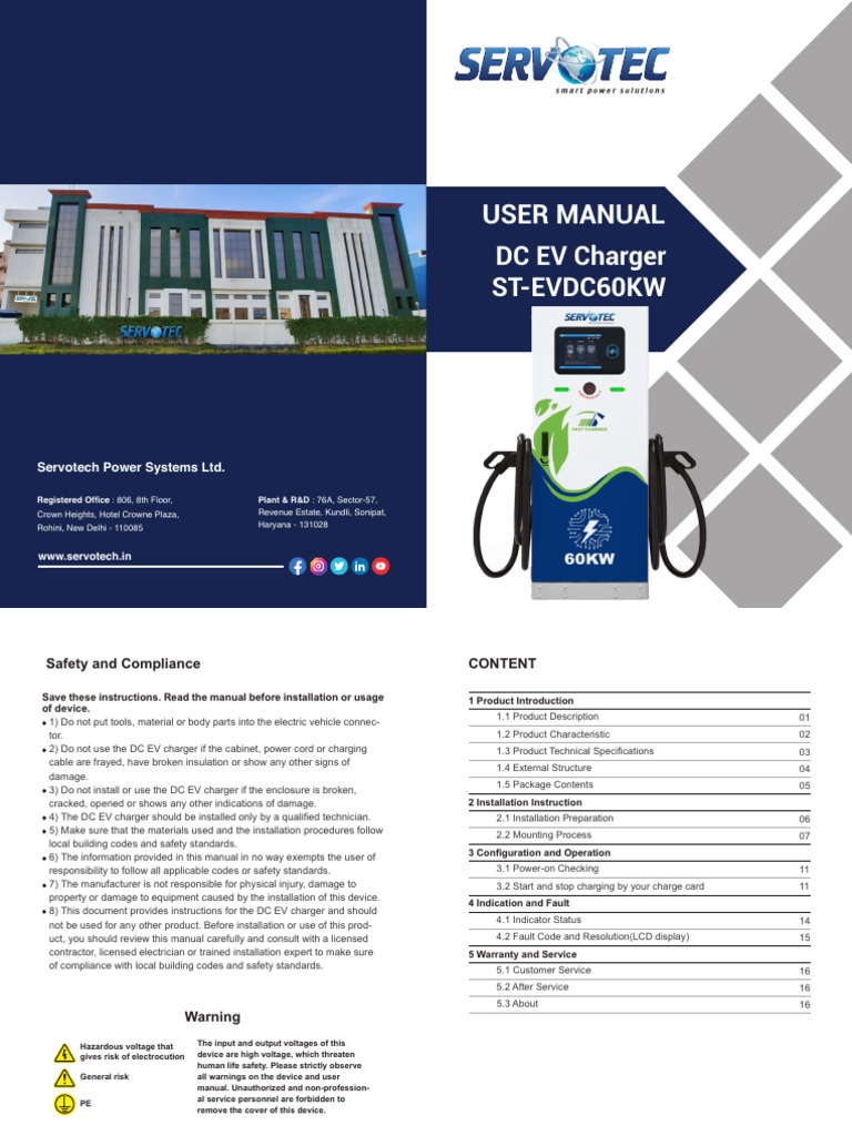 60kW DC EV Charger User Manual | PDF | Battery Charger | Electric Vehicle