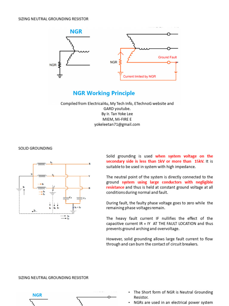 Sizing Neutral Grounding Resistor PDF Resistor Transformer