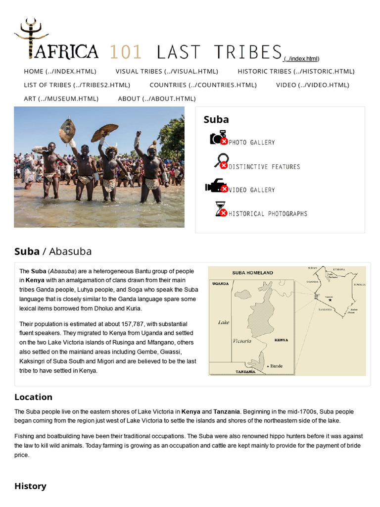 Africa 101 Last Tribes Suba People Download Free Pdf Ethnicity
