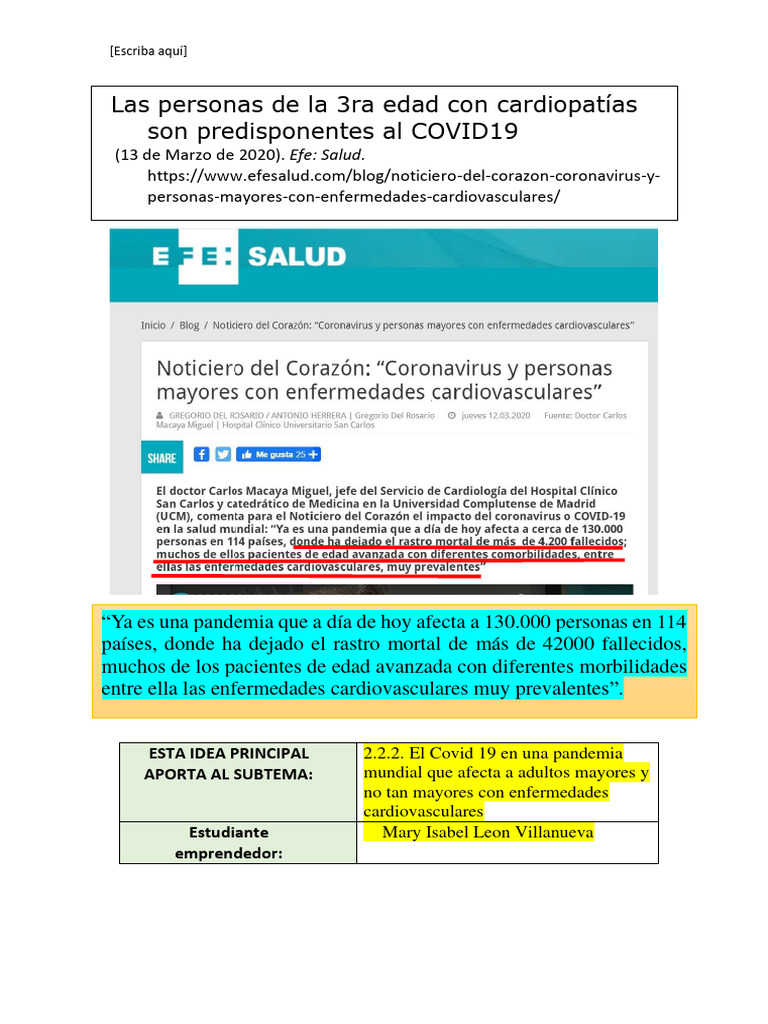 Impacto del COVID-19 en Cardiopatías | PDF | Causas de la muerte | Medicina