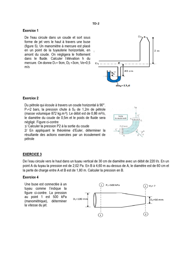 Calculs de pression et débit dans des fluides PDF — free download
