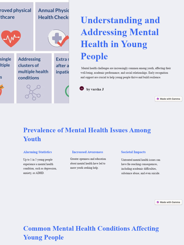 Understanding and Addressing Mental Health in Young People | PDF ...