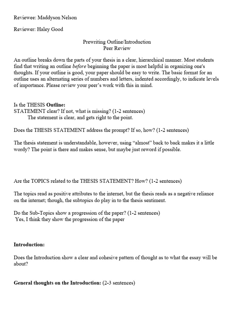 Outline Introduction Checklist 1 Hgood 1 Pdf