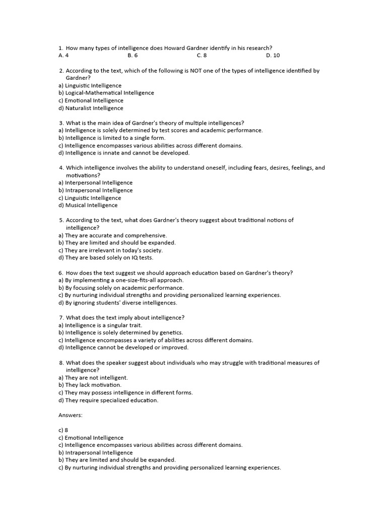How many types of intelligence does howard gardner pdf intelligence