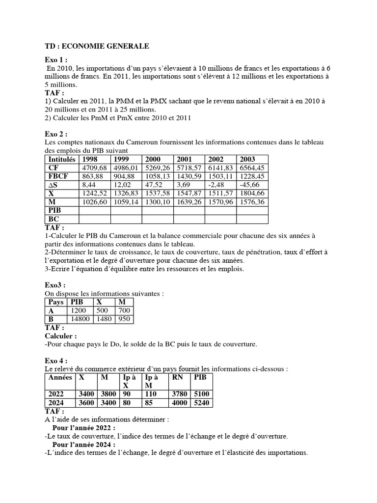 Analyse des échanges commerciaux et PIB | PDF | Produit intérieur brut ...
