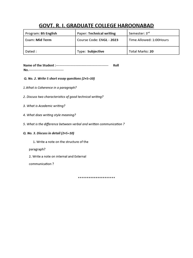Technical Writing Long | PDF