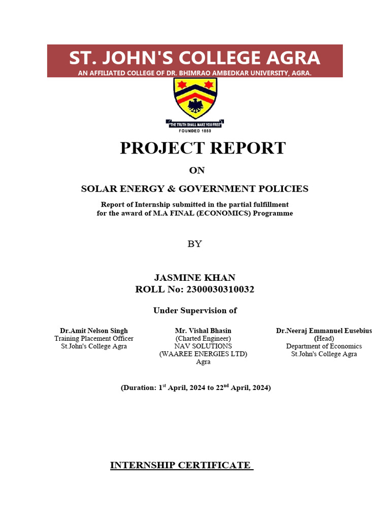 Solar Energy & Policies Report | PDF