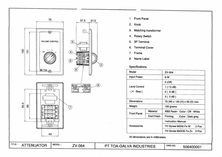 4968 ZV 604 Attenuator Specification PDF