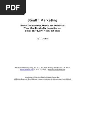 Stealth Marketing - ジェイ・エイブラハム Jay Abraham - Stealth Marketing | PDF | Sales | Direct Marketing