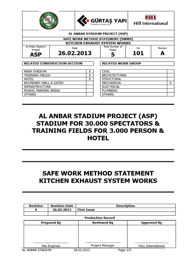 101 MoS For Kitchen Exhaust System Works of MS-H-TF | PDF ...